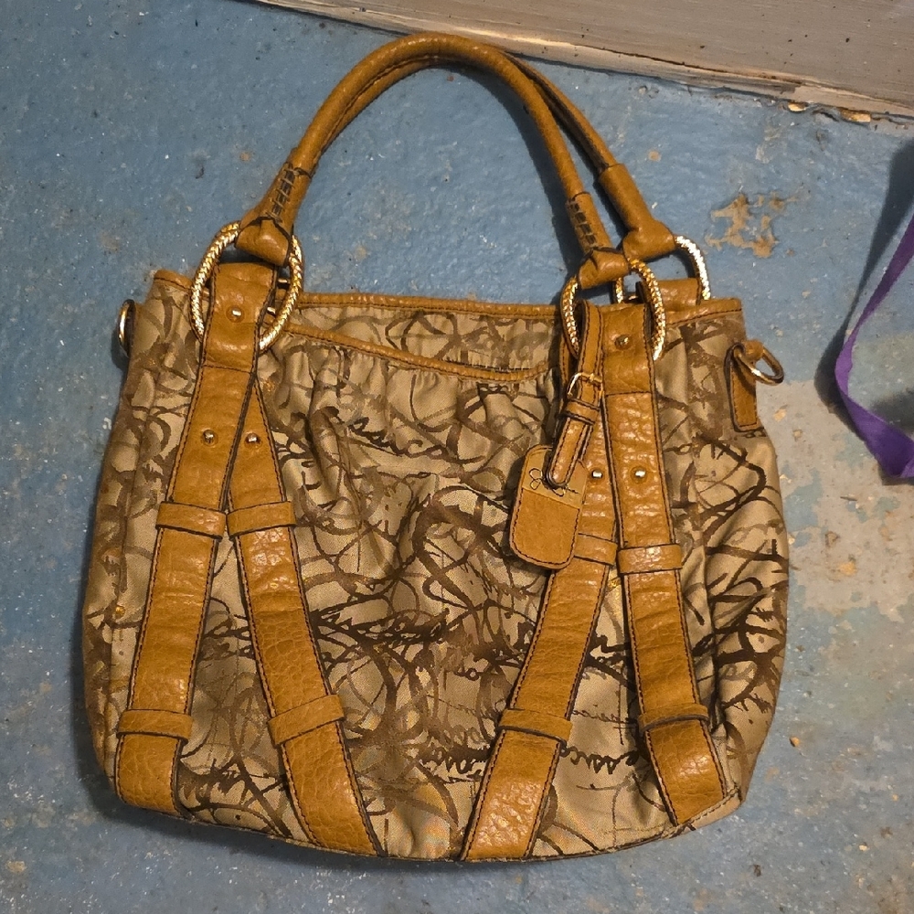 Jessica Simpson Brown and Tan Shoulder Bag